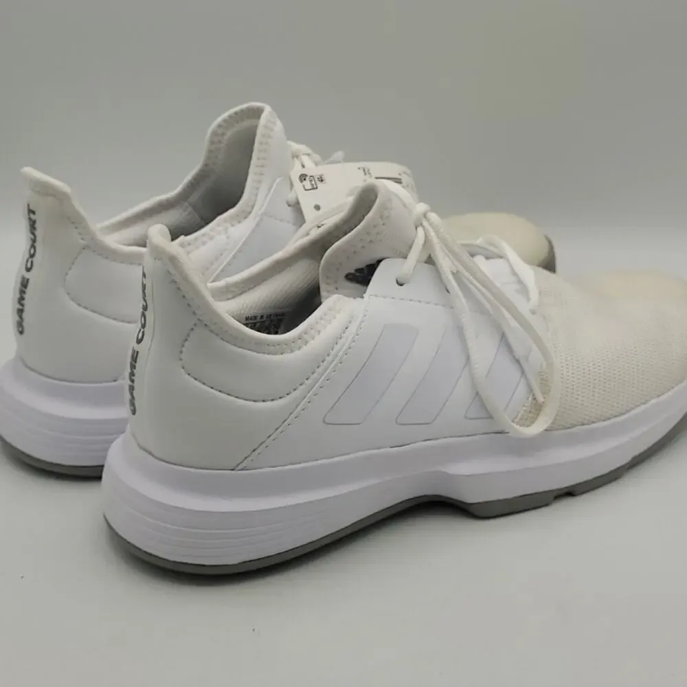 adidas GameCourt Tennis Shoes White Dove Grey EG2008 Mens - Picture 4 of 6